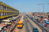 People walking in the big market in Accra