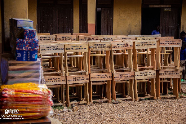 Some mono desks donated to the school