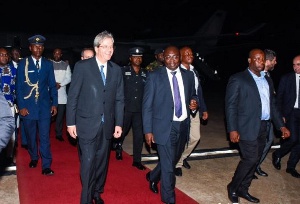 Paolo Gentiloni  has arrived in Ghana for an official state visit