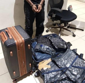 The suspected narcotic substance concealed in bags