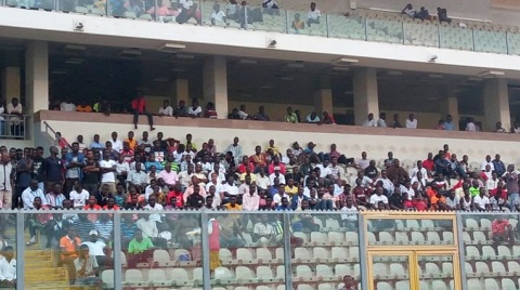 Supporters at the Baba Yara Stadium