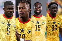 L-R Thomas Partey, Thomas-Asante, Elisha Owusu and Marvin Senaya