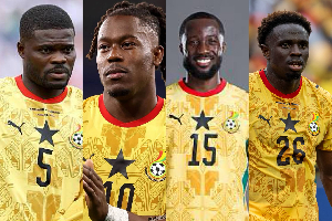 L-R Thomas Partey, Thomas-Asante, Elisha Owusu and Marvin Senaya