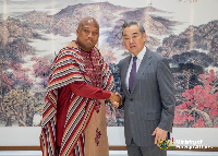 Samuel Okudzeto Ablakwa (Left) and China's Foreign Minister, Wang Yi