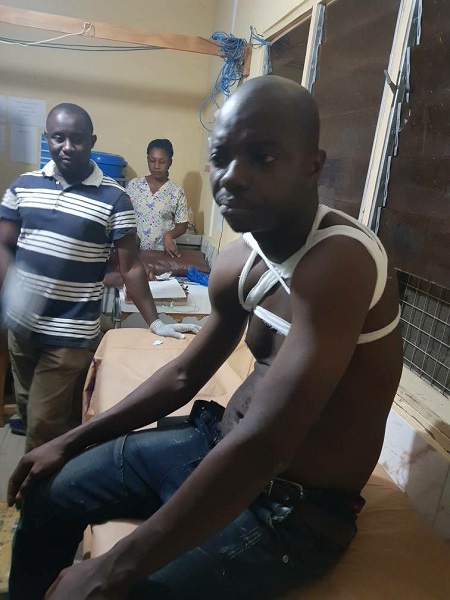 The Brong Ahafo Youth Organizer of the NPP, Kwame Baffoe Abronye was beaten by thugs