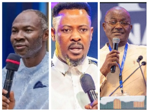 Prophet Badu Kobi(L) claims he held hands with Nigel Gaisie(M) to work against Kennedy Agyapong(R) Prophet Badu Kobi(L) claims he held hands with Nigel Gaisie(M) to work against Kennedy Agyapong(R)