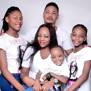 Ghanaian actor Frank Artus with family