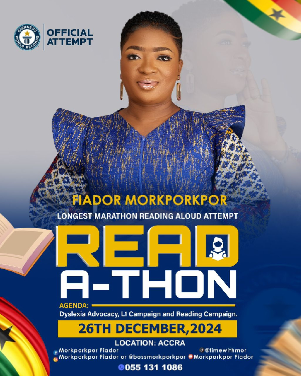 Fiador Morkporkpor is set to make her attempt on December 26, 2024, in Accra