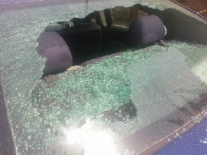 Asunafo South Constituency MP's car smashed by the attackers