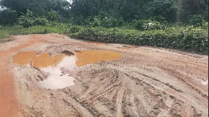 This is how parts of the Samenye to Half Assini Road looks like