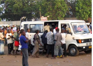 Passengers boarding trotro