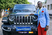 Michel Kuka with the car