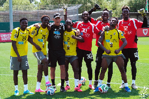 Black Stars trained at the Dragon Park in Cardiff