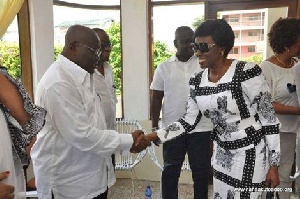 Nana Konadu Agyemang Rawlings in an handshake with Nana Akufo Addo