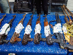 Police arrest five suspected armed robbers, recover AK-47s and 357 rounds