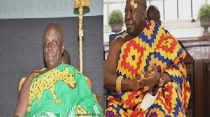 Okyehene Amoatia Ofori Panin (Left) and Asantehene Otumfuo Osei Tutu II (Right)