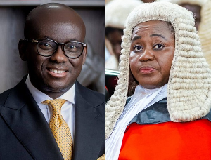 Godfred Dame (L) wrote a letter to withdraw as Gertrude Torkornoo's (R) lawyer