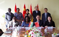 First Lady Mrs. Rebecca Akufo-Addo (back row second from left) with some Chinese