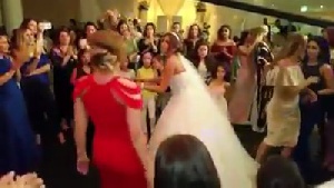 The Bride dancing to 'Chop Kiss'