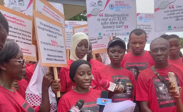 Latifa Abdul-Hadi speaking during the demonstration