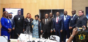 President Akufo-Addo with the members of the Ai SkyTrain Consortium
