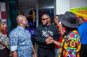 DJ Vyrusky with some personalities at the event