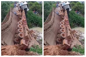 The  77-year-old Samreboi steel bridge was repaired recently