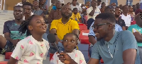 Shaban Mohammed (R) and daughters of John Antwi (L)