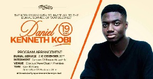 Daniel Kenneth Badu Kobi  died at age 19