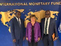 Dr. Amin Adam, Minister of Finance and IMF MD, Kristalina Georgieva and Dr. Ernest Addison