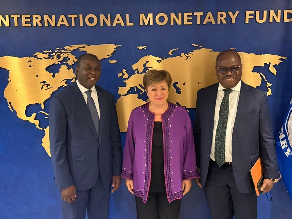 Dr. Amin Adam, Minister of Finance and IMF MD, Kristalina Georgieva and Dr. Ernest Addison