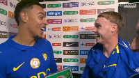 Morgan Rogers (L) wanted to take the MOTM award from Cole Palmer (R)