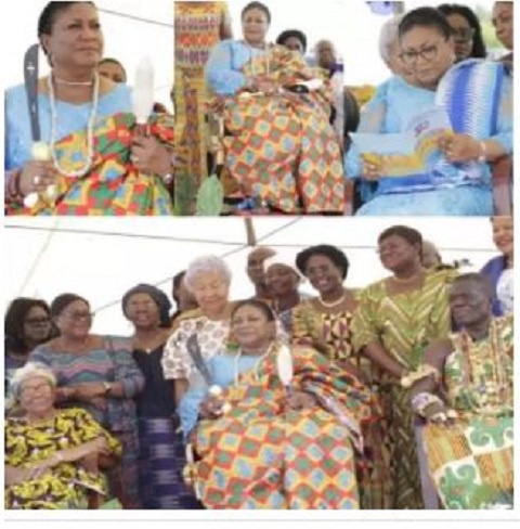 The enstoolment was done to honour Mrs Akufo-Addo for her support towards development in Ningo
