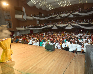 The hall filled with graduates and their loved ones