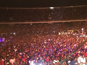 Music lovers at the Accra Sports Stadium of the Starr FM's third edition concert