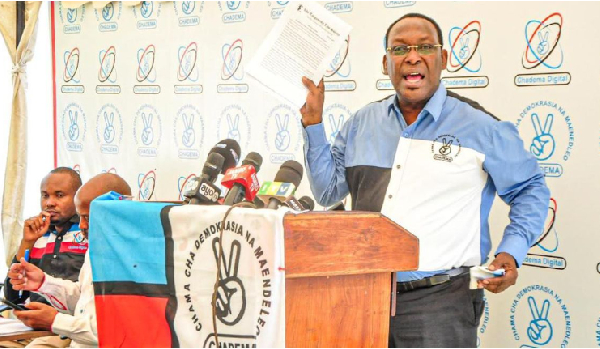 Chadema Chairperson Freeman Mbowe in Dar es Salaam on August 22, 2024