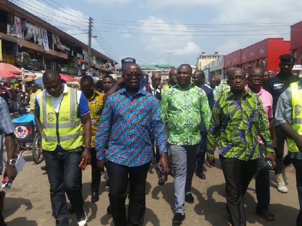 The KMA Mayor and the Ashanti Regional Minister visited some selected areas in Kumasi