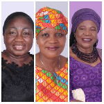 Patricia Appiagyei (1st from L) is the longest serving member of parliament