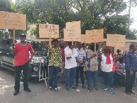Pensioners protest against debt exchange programme at the Ministry of Finance