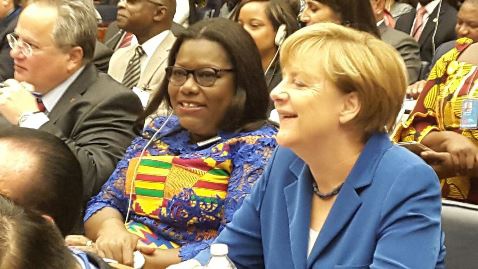 Nana Oye Lithur at UN with German Chancellor