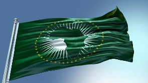The flag of AU