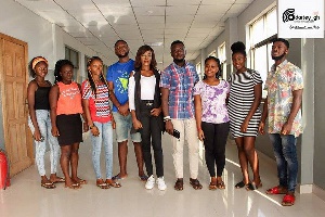 Model Araba Sey with a section of Pentecost University students