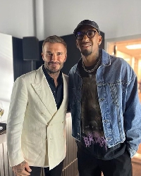 Jerome Boateng and David Beckham (L)