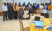 Participants of the panel dicussion pose for a photo