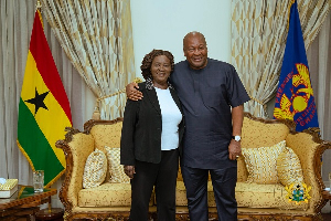 Vice President, Professor Naana Jane Opoku-Agyemang and President John Dramani Mahama