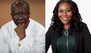 Former finance minister Ken Ofori-Atta and US immigration lawyer Benedicta Agyemang