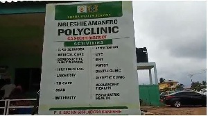 The Ngleshie Amanfro Polyclinic is located in the Ga South Municipality