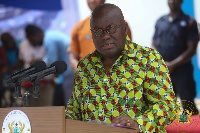 President Akufo-Addo speaking at the centenary celebrations of Asuansi Technical Institute
