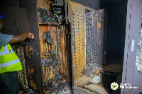 Aftermath of a fire outbreak at a substation near the Akosombo Dam
