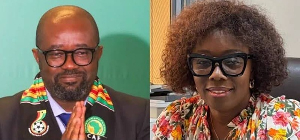 From L to R: GFA president Kurt Okraku and his sister Winnifred Mawudeku From L to R: GFA president Kurt Okraku and his sister Winnifred Mawudeku
